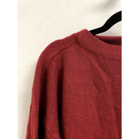 THE J PETERMAN CO NEW Merino Wool Crewneck Pullover Sweater in Maroon Men's XL - Picture 3 of 8